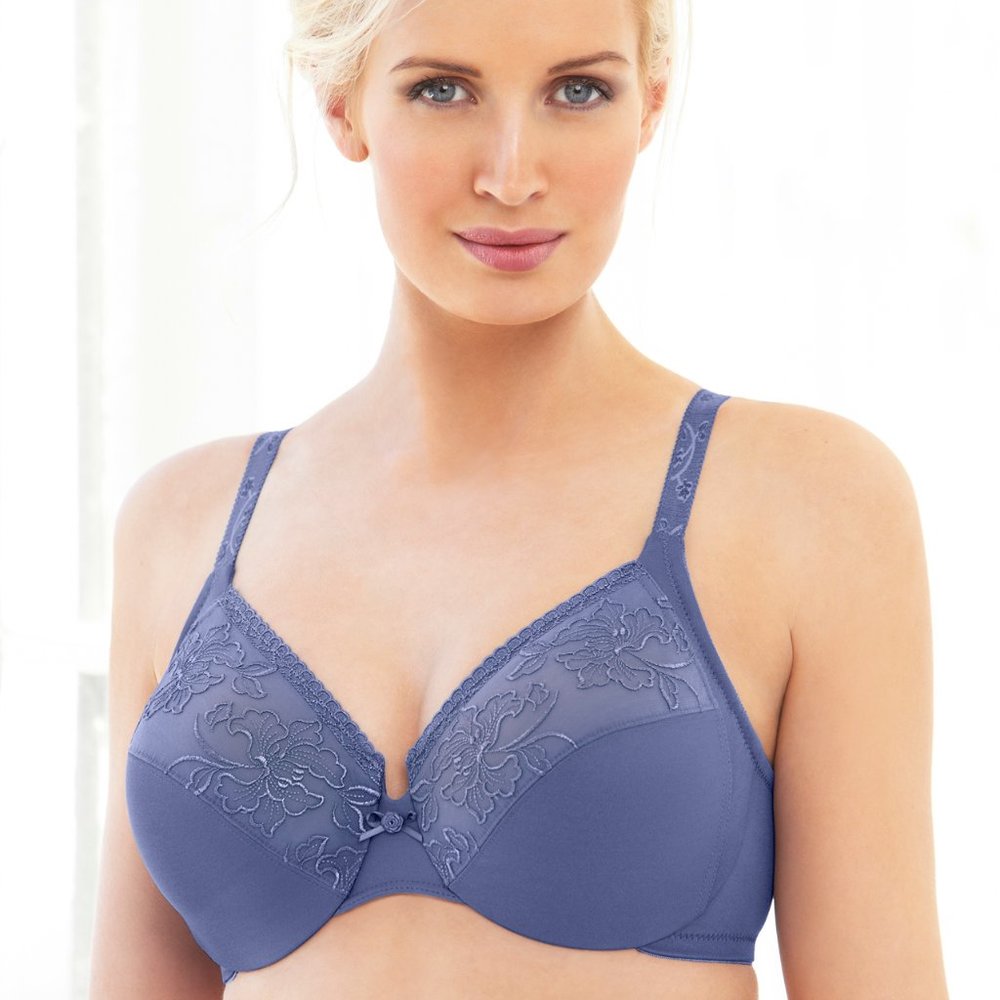Glamorise Bra 32DD 48C 46C 44C 38C & MORE! Elegance Embroidery Underwire Purple - Picture 2 of 16